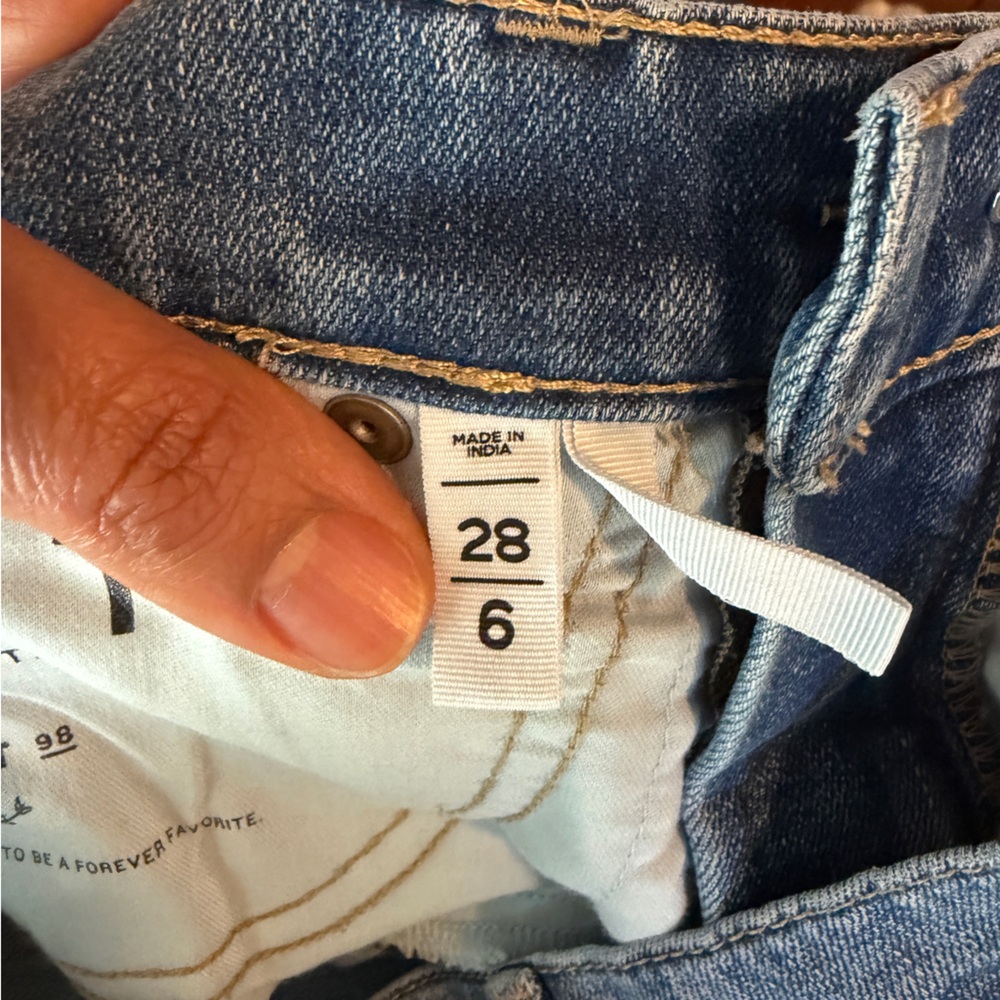 LOFT Women Skinny Crop Light Blue Slim Pocket Denim Jeans Size 28/6 - Picture 5 of 10